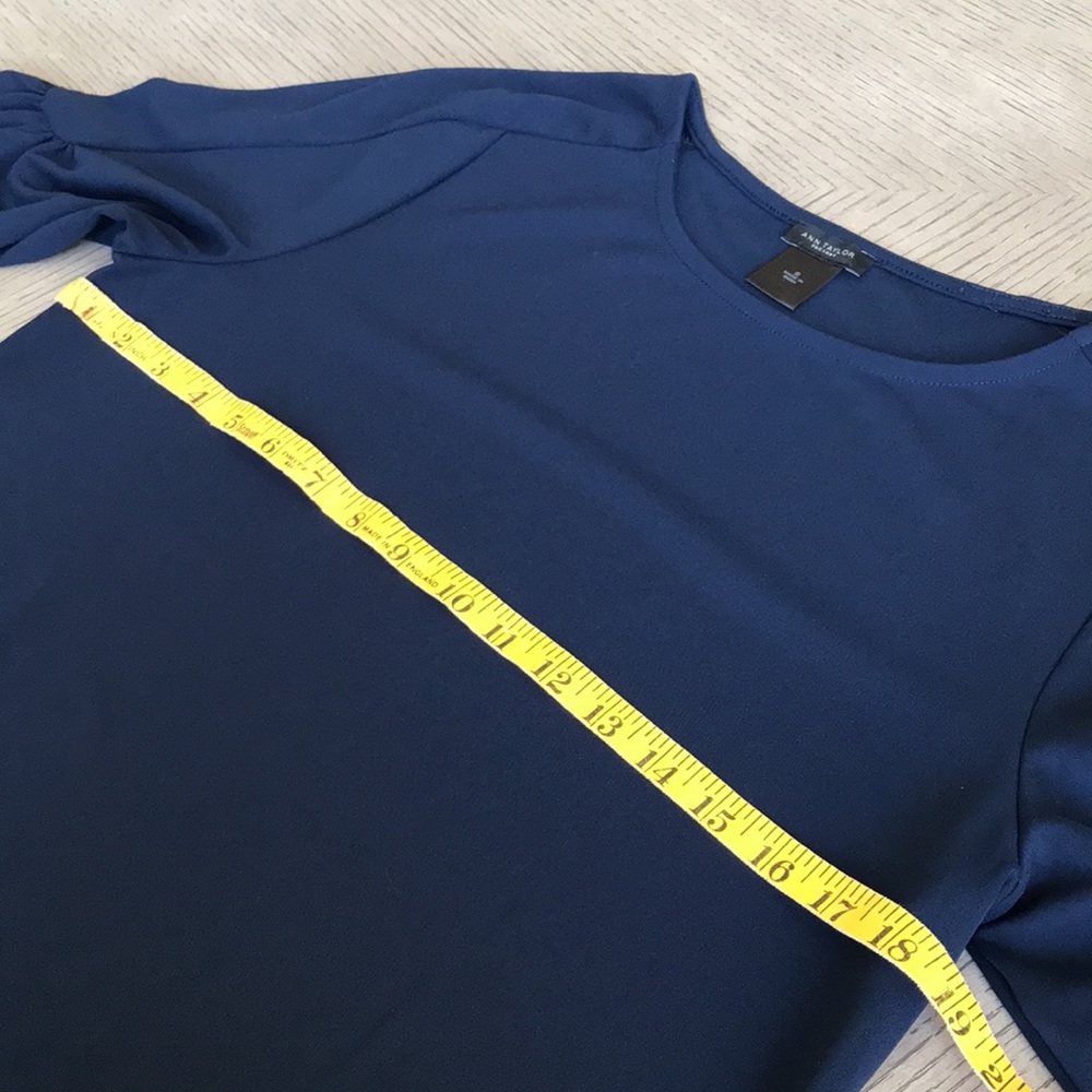 Ann Taylor Navy, 3/4-Sleeve Top SZ-S - Picture 8 of 8
